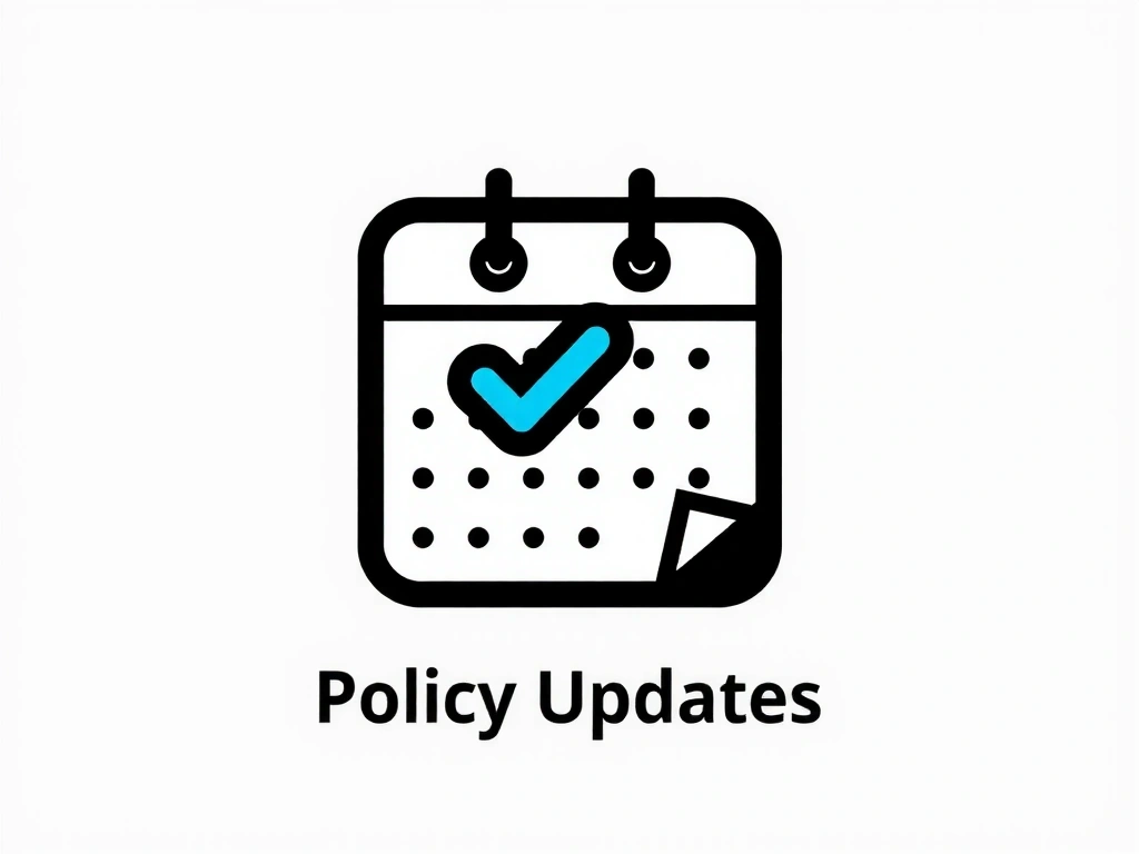 A calendar icon with a checkmark, symbolizing policy updates and review.