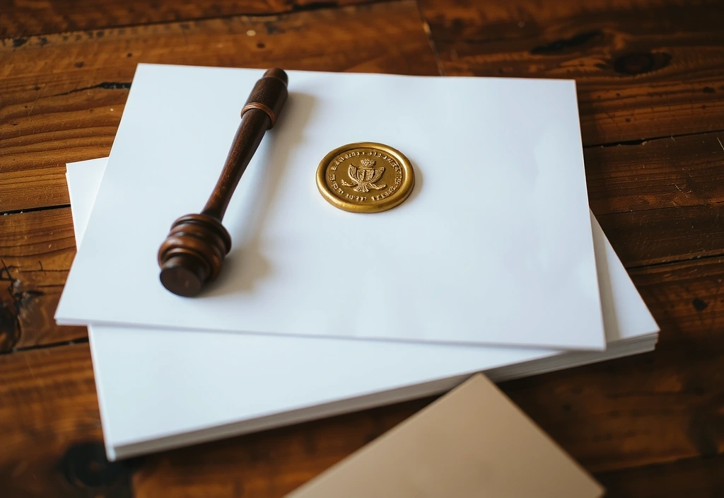 Rechtliche Dokumente und ein Siegel, das Seriosität symbolisiert