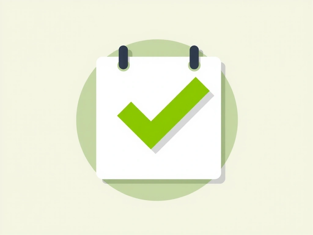 Abstrakte Darstellung eines Terminkalenders mit Häkchen, symbolisiert Einfachheit und Bestätigung